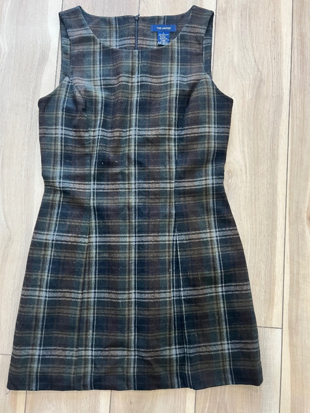 The Limited Plaid Sleeveless Dress Size 8 Wool Blend Layering Dress